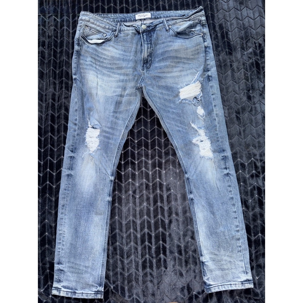 Mursaki By Ruben Campos Men's Distressed Jeans Blue Denim Sz 36